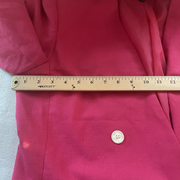 Vintage 90s Sasson Blazer Women 12 Pink Double Breasted Lined‎ Career Jacket - Picture 7 of 14
